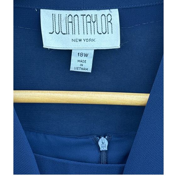 Julian Taylor Navy Blue Dress Jacket Set Women 18W - Picture 4 of 10